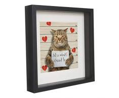 23 x 23 cm Box 3D Cadre Photo avec Passe-Partout 13 x 13 cm, Noir