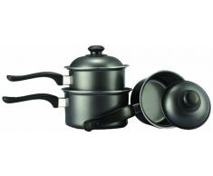EVERYDAY Batterie de 3 casseroles avec Couvercle Graphite 14 cm/16 cm/18 cm