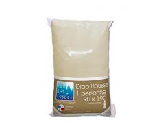 Nuit des Vosges Cotoval Drap Housse Coton Naturel 90 x 190 cm
