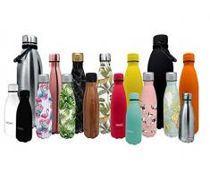 NERTHUS FIH 595 Bouteille Isotherme Double paroi pour réfrigérateur et Boissons Chaudes Design Or Rose 750 ML sans BPA, Bouchon hermétique, Acier Inoxydable 18/13