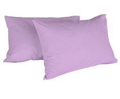 Italian Bed Linen Max Color Couple De Taies D’Oreiller, 100 % Coton, Lilas, 52x82cm