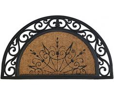 ID Mat Tapis Paillasson, Fibres de Coco Naturelles sur Cadre en Caoutchouc, Beige, 45 x 75 cm