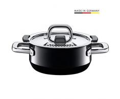 Silit 2101291367 Faitout Bas avec Couvercle, Ãmail, Noir, 16 cm