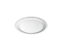 Eglo Plafonnier LED Competa 1, 1 ampoule, matériau : acier et plastique, couleur : argenté, blanc Plafonnier à 33,5 cm Blanc