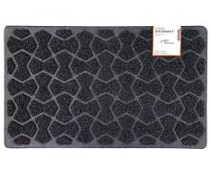 Nicoman Paillasson en Forme de nÅud Papillon, Paillasson Spaghetti Lavable au Jet, Noir, 75x44cm