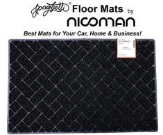 Nicoman Spaghetti disque facile à nettoyer et Dirt-Trapper Barrière disque Poils et Jet-washable extérieur Paillasson disque dune pratique Alternative au Tapis en fibre de coco disque soudé Forme de Diamant, Noir , 50x80cm