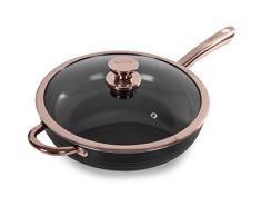 TOWER Tour linÃ©aire Sauteuse, Aluminium, DorÃ© Rose/Noir, 28Â x 47Â x 13.5Â cm