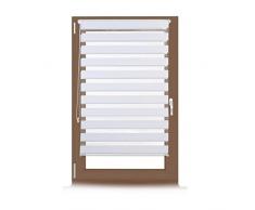 Relaxdays Store enrouleur double face klemmfix en blanc sans perÃ§age fenÃªtre porte balcon en tissu 81x156 cm, blanc