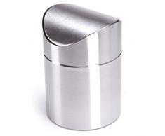 MSV 110547 Poubelle pour la Table en Acier Inoxydable 12x16,5cm, Stainless Steel, Argent, 16,5 x 12 x 12 cm