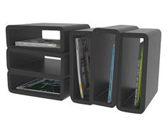 Goods Design Marchandises Motif Pile Table Basse/Meuble de Rangement, Noir