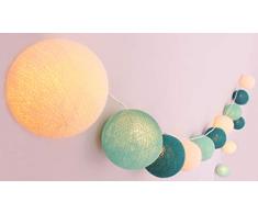 CREATIVECOTTON Guirlande Lumineuse, Boules de Coton avec Mode Timer et Mode Veilleuse (Aqua, 20 boules)