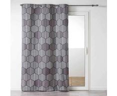 Rideau a Oeillets 140 x 240 CM Coton Imprime Woodika Taupe