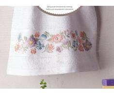 Rico Design Fleur Prairie Kit de Serviette de Bain, 100% Coton, Multicolore