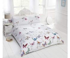 Rapport Parure Housse de Couette avec Papillon Mariposa de, Multicolore, King Size