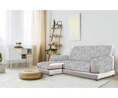 Datex “Glamour” Housse de canapé antidérapante avec Chaise-Longue Gauche, Gris foncé, 240cm