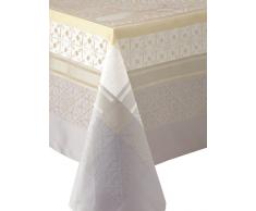 Garnier-Thiebaut ISAPHIRE Nappe Antitache, Coton, Platine, 174 x 364 cm