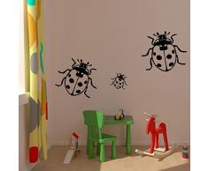 TATOUTEX Stickers Coccinelle - Blanc, L 24cm x H 20cm