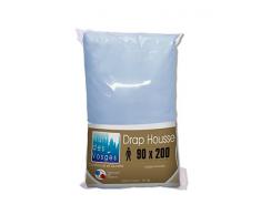 Nuit des Vosges 2096804 Cotoval Drap Housse Uni Coton Ciel 90 x 200 cm