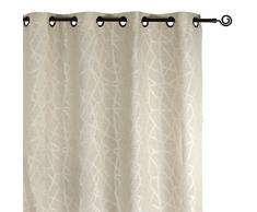 LINDER 0977/15/375FR Rideau Motif GÃ©omÃ©trique Polyester/Lin/Coton Ecru 135 x 260