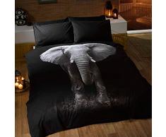 Art Photo éléphant 1x Housse de couette et 1x Taie doreiller, Single