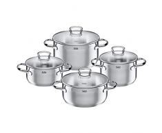 Silit 2109273608 Set de 4 Batteries de Cuisine, Acier Inoxydable, Argent, 24 cm