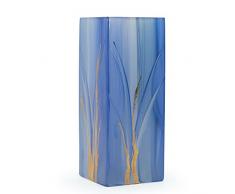 Angela neue Wiener Werkstaette Vase en Verre anoblit, Verre, Bleu Clair/Bleu, 8Â x 8Â x 20Â cm