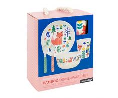Petit Collage Service de table | Bambou durable | BPA, PVC, formaldÃ©hyde et phtalates | Sans plastique, Bambou, Multicolore., 19 x 12.10 x 22 cm