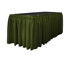 La Jupe de Table en Popeline en Lin avec 20Â l-Clips, Polyester, Olive, 21Â cm x 29Â , Lot de 21