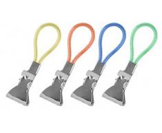 Fackelmann 16090 Pinces Accroche Torchons, Bleu/Vert/Rouge/Jaune, 5,5 cm