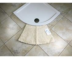 Cazsplash Petit Tapis de Douche Arrondi en Quart de Cercle, Coton, crÃ¨me, Small