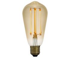Led Zen LZS2041A Ampoule dÃ©corative Edison LED Ã filament ST64 E27 4W finition ambrÃ©e dimmable, Verre, 4 W