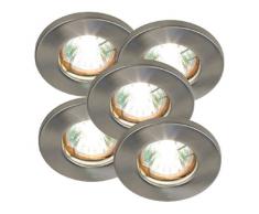 Nordlux Spot Mars 5Â Kit de 5Â x 20Â W Acier BrossÃ© IP44Â GU4Â 15370132