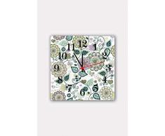 Bonamaison Horloge Murale en MDF, Multicolore, 30 x 30 cm