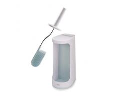 Joseph Joseph 70536 Flex Store Brosse de Toilettes avec casier de Rangement Grand Format-Bleu/Blanc, Extra Large