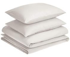 AmazonBasics Parure avec housse de couette en microfibre de qualitÃ© supÃ©rieure Gris clair 200 x 200Â cm / 50 x 80Â cm