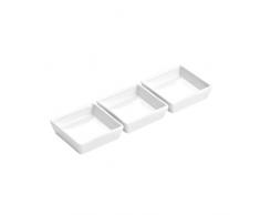 Premier Housewares 0722513 Set de 3 Plats de Service dEntrÃ©e CarrÃ© en Porcelaine Blanc