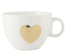 H&H H & H Amour Set Tasses Jumbo, Porcelaine New Bone China, Blanc, 6Â unitÃ©s