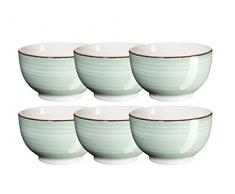 Domestic by Mäser Série Bel Rythme, Bol 14 cm dans la â Lot de 6, Couleur Vert Clair