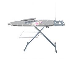 MSV 130023 Table Ã Repasser Luxe avec jeanette, gris avec la danseuse 158 x 48 x 91 cm