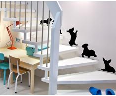Decoramo Stickers muraux Chien déco Murale, PVC, Noir, 110 x 0,1 x 25 cm