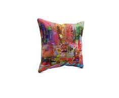 Picanova Coussin dÃ©coratif, Satin, Multicolore, 40 x 40 cm