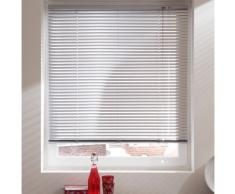 MADECOSTORE Store Vénitien Aluminium Easy Blanc - L107 x H150cm - Mécanisme autobloquant - Lamelles 25mm - Sans perçage