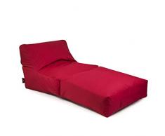 Outbag 01PEAPLU-Red Pouf, Polyester, Rouge, 180 x 90 cm
