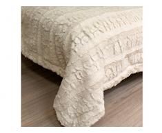 Soleil docre JetÃ© de lit 220x240 cm LAPONIE Naturel, Polyester, Ecru, 220 x 240 cm