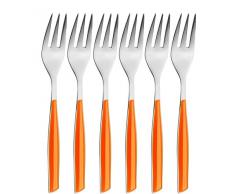 Bugatti GLOU-021F17/6 Glamour MÃ©nagÃ¨re de 6 PiÃ¨ces Fourchette Ã GÃ¢teau SAN/Acier Orange 16 x 20 x 3 cm