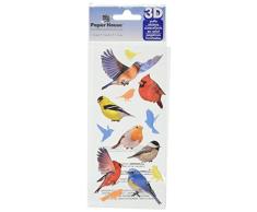 Paper House Productions Stp-0015e Relief Puffy Stickers, Oiseaux (3-Pack)