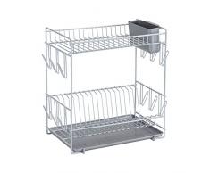 Sauvic 89010 Ãgouttoir à Vaisselle plastifié Gris-Grand, Métal