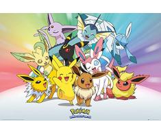 empireposter 745415Â PokemonÂ âÂ PokÃ©monÂ âÂ EveÂ âÂ Jeu vidÃ©o Anime Poster, Papier, Multicolore, 91,5Â x 61Â x 0,14Â cm