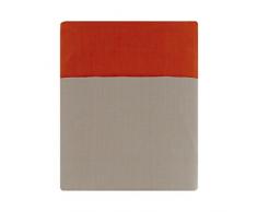 Essix - Housse de couette Cottage Lin Mandarine 200 x 200 cm