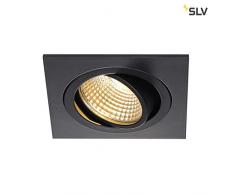 SLV Led plafond new Tria DL Set Spot encastrÃ© carrÃ© 6,2Â W, COB, 2700Â K, 38Â Â°C, avec pilote, clip plumes Noir 113880